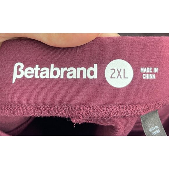 Betabrand Yoga Dress Pants Size 2XL NWT Burgundy Maroon Bootcut Pull On Stretch - Picture 5 of 7